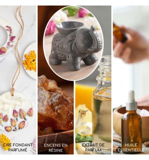  brûle-parfum utilisé avec une bougie chauffe-plat pour diffuser un parfum subtil