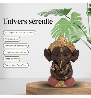  statue décorative ganesh installée près de plantes vertes pour une ambiance apaisante