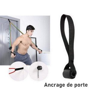  vue rapprochée sur les poignées ergonomiques et bandes de résistance du pack sport
