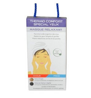  masque ThermoConfort présenté avec des accessoires de bien-être comme des bougies et huiles essentielles