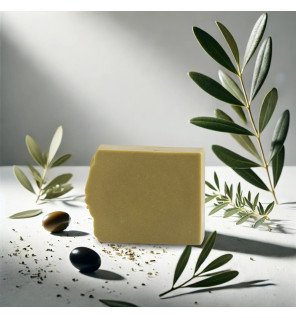  savon artisanal sur un tissu blanc pour souligner sa pureté et son aspect naturel