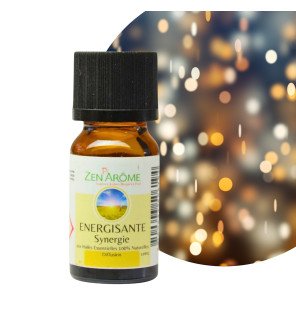  composition bien-être avec la synergie energisante entourée de plantes vertes et d’agrumes