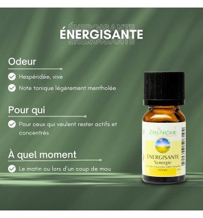  ambiance zen avec la synergie d'huiles essentielles energisante placée près d'un diffuseur en céramique