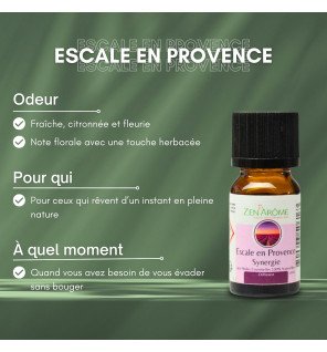  main versant quelques gouttes de synergie escale en provence dans un diffuseur d'arômes
