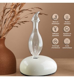  diffuseur d’huiles essentielles dan avec lumière douce créant une ambiance relaxante