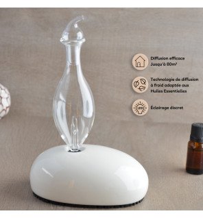  diffuseur dan placé dans une chambre pour une atmosphère apaisante et propice au sommeil