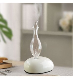  diffuseur dan en verre et céramique avec lumière tamisée pour une ambiance cocooning