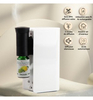  diffuseur rechargeable posé sur un bureau pour une ambiance de travail relaxante