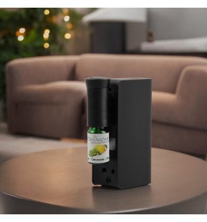  gros plan sur le diffuseur mobysens noir mettant en valeur sa finition mate et son design épuré