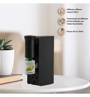  détail du bouton de commande du diffuseur noir pour une utilisation intuitive et pratique