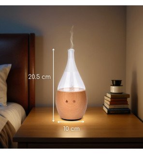  détail sur la sortie de brume du diffuseur pour montrer la nébulisation fine et efficace