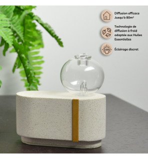  diffuseur zen'arôme cimio utilisé lors d'une séance de méditation pour créer une atmosphère apaisante