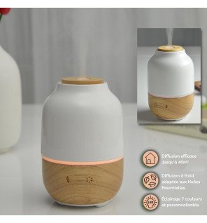  diffuseur posé près de plantes vertes pour une atmosphère naturelle et relaxante à la maison