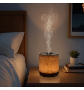  diffuseur alesia en fonctionnement avec une fine brume s'échappant pour illustrer la diffusion à froid