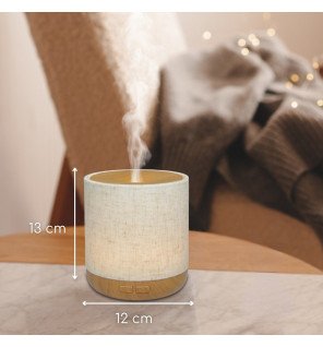  diffuseur posé sur une table basse avec des accessoires de décoration naturelle