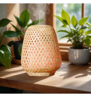  détail du bouton tactile du diffuseur olaki pour régler l'intensité de diffusion