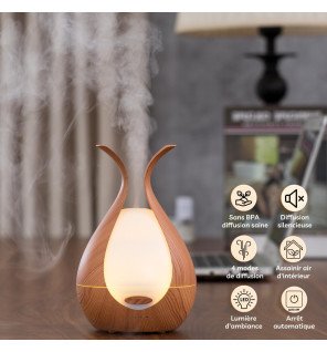  ambiance zen dans une chambre avec le diffuseur medusa diffusant une lumière led douce