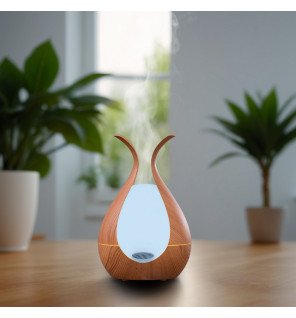  détail du bouton d'allumage discret sur la base du diffuseur ultrasonique