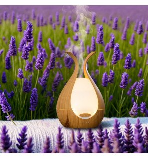  diffuseur ultrasonique medusa avec éclairage led changeant de couleur dans une pièce tamisée