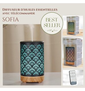 diffuseur d’huiles essentielles sofia avec télécommande intégré dans une décoration intérieure contemporaine