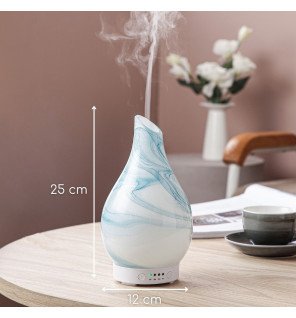 diffuseur yangtsé avec éclairage LED bleu créant une atmosphère relaxante en soirée