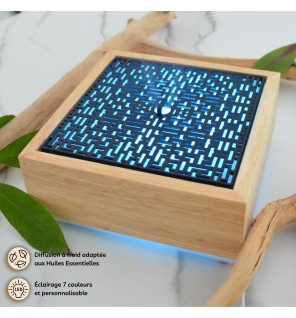  ambiance zen avec diffuseur d’huiles essentielles kaori diffusant une brume légère dans un espace détente