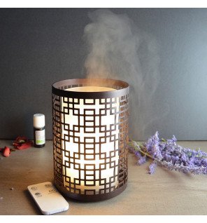  diffuseur vela placé sur une étagère avec des plantes vertes autour