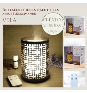  diffuseur d’huiles essentielles en métal et verre avec huiles essentielles à côté