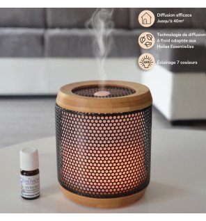  détail du bouton d'allumage et de réglage de la lumière led sur le diffuseur