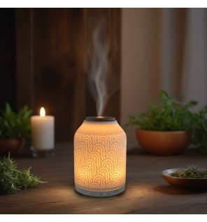  diffuseur prague avec application affichée sur un smartphone