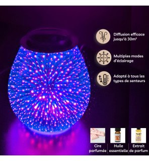 diffuseur par chaleur douce dans la pénombre avec éclairage led