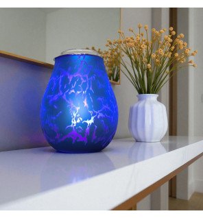  diffuseur d’huiles essentielles en verre peint à la main avec lumière douce allumée