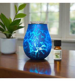  détail du motif artistique coloré sur le diffuseur électrique pour ambiance zen