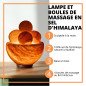 Lampe de sel d'Himalaya cristal avec 4 boules de massage