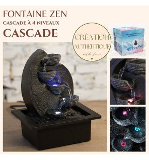  détail du flux d'eau lumineux créant une atmosphère relaxante