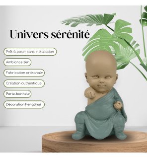  sculpture de bonze assis apportant une touche de sérénité à une chambre