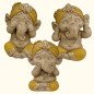 Lot de 3 statues Ganesh jaune Lot de 3 statues Ganesh jaune