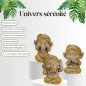 Lot de 3 statues Ganesh jaune Lot de 3 statues Ganesh jaune