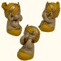 Lot de 3 statues Ganesh jaune Lot de 3 statues Ganesh jaune