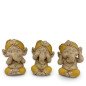 Lot de 3 statues Ganesh jaune Lot de 3 statues Ganesh jaune