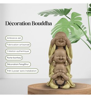  vue rapprochée sur la texture raffinée de la statue bouddha rieur superposé