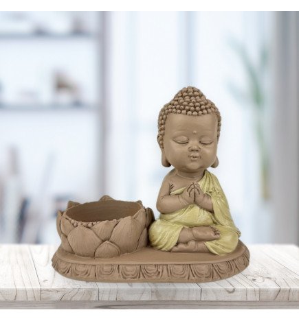 Statue Bougeoir Bouddha Méditation