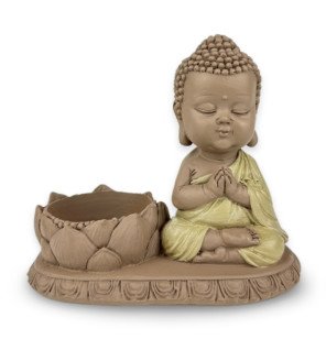  bougeoir bouddha méditation placé sur une étagère pour une touche spirituelle et chaleureuse