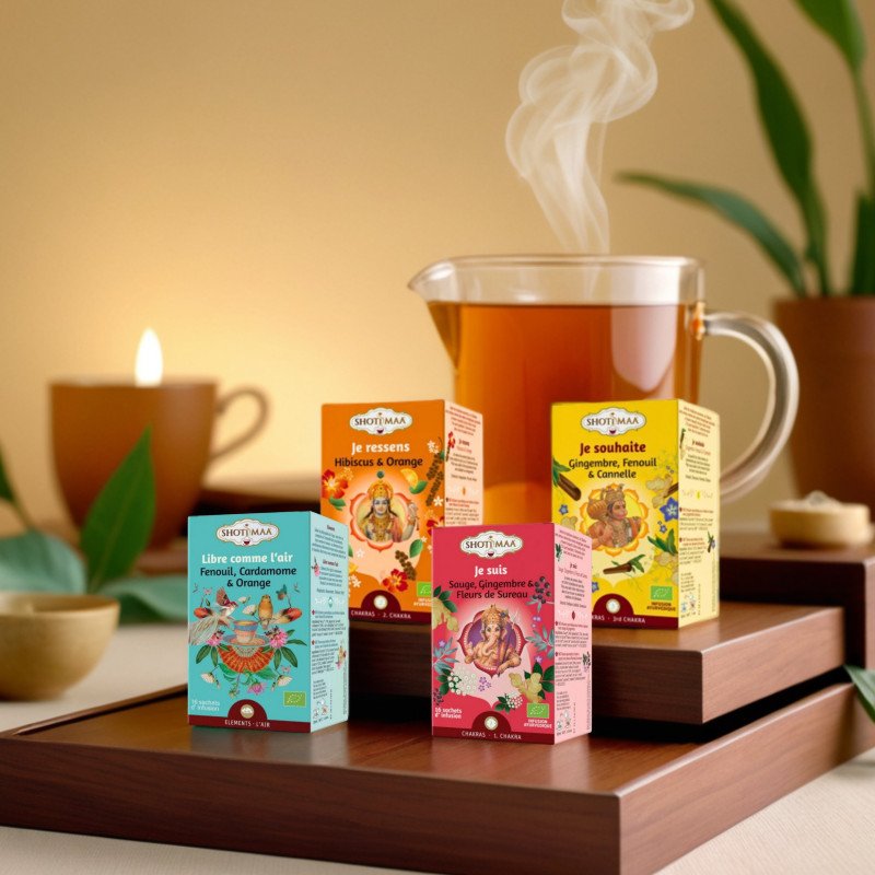 Assortiment de 4 Tisanes Bio Routine Quotidienne Assortiment de 4 Tisanes Bio Routine Quotidienne