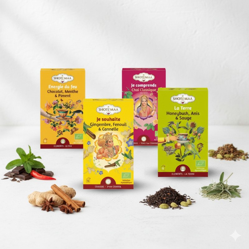 4 Infusions Bien-Être Bio Sans Caféine - Confort Digestif Naturel