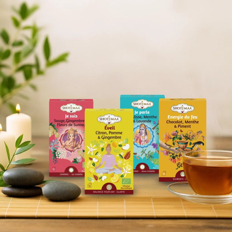 4 Tisanes Détox Bio Pour la Journée - Naturelle, Énergie, Digestion