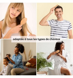  détail de la poignée en bois lisse pour une prise en main confortable