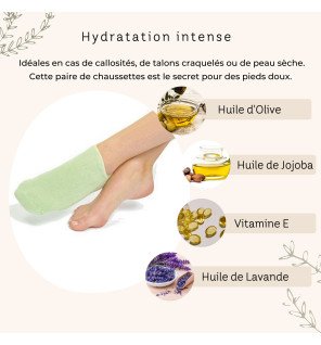  chaussettes spa vertes spa portées lors d’un moment de détente à la maison