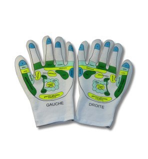  gants adoucissants pliés soigneusement dans leur emballage d’origine