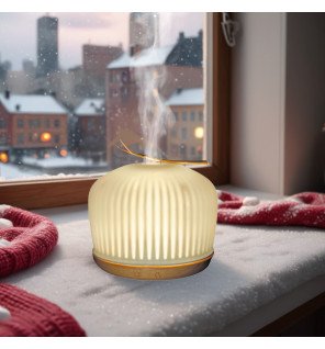 ambiance tamisée autour du diffuseur origin grâce à son éclairage led relaxant